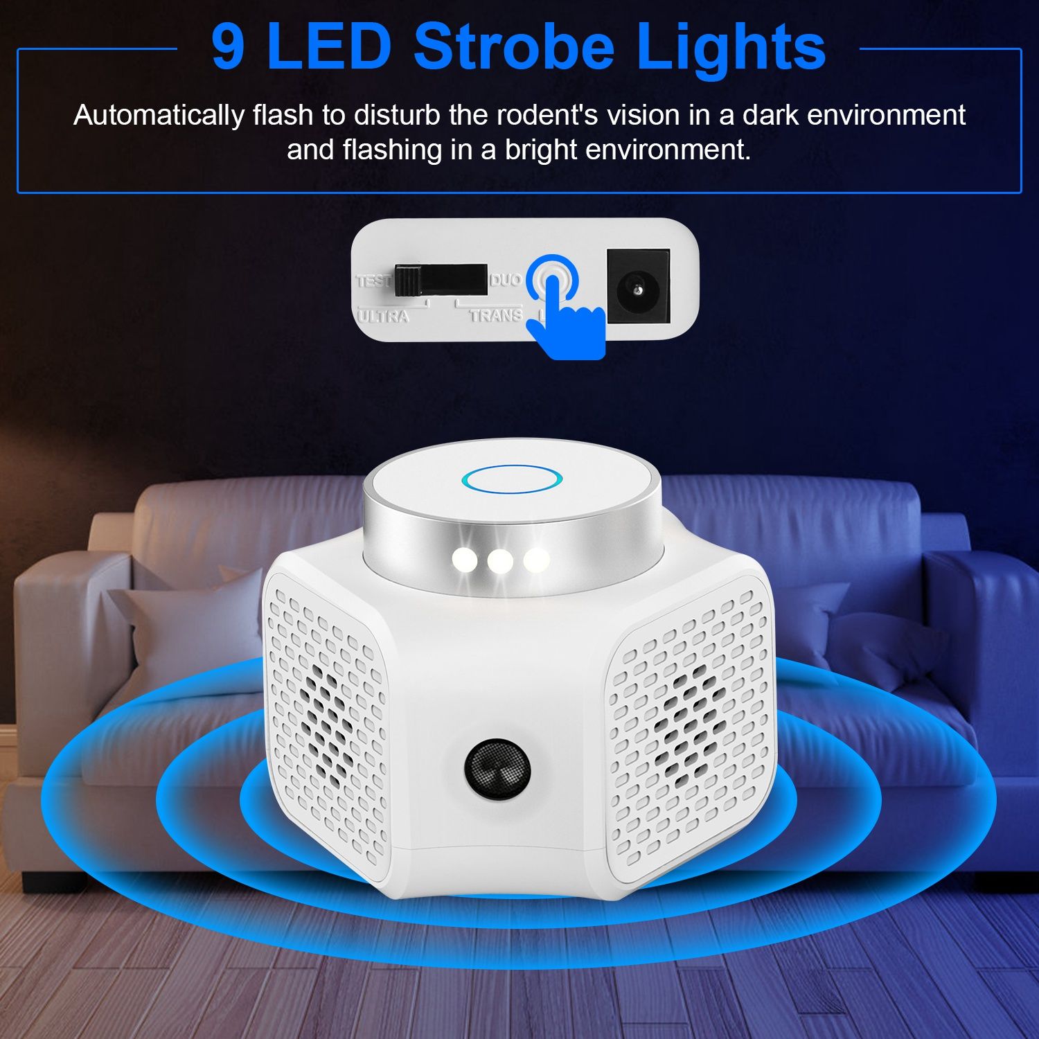 360° Ultrasonic Rodent Chaser Electronic Plug-in Mouse Control for Indoor Use Rodent Deterrent with Ultrasonic Sound - Image 6