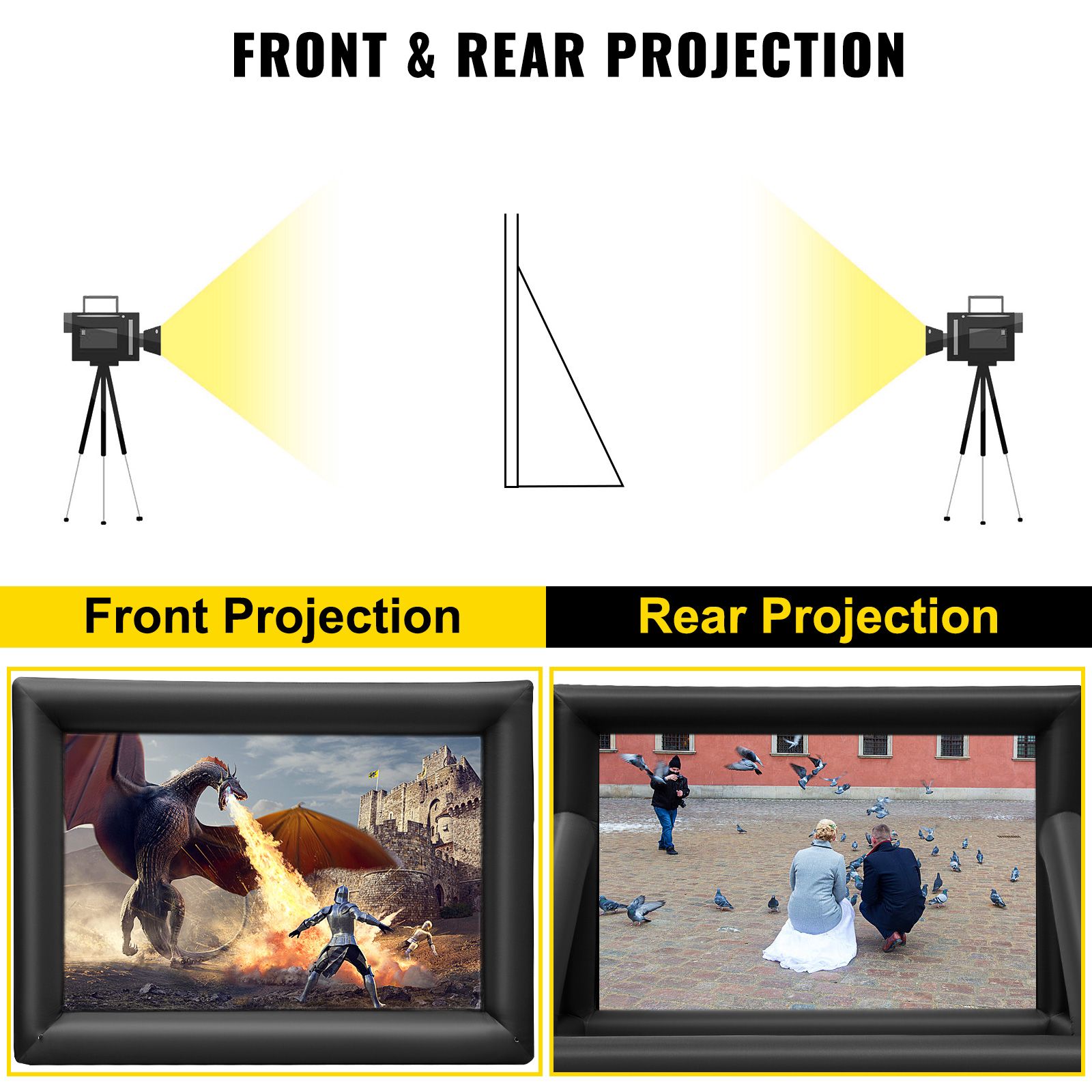 Inflatable Movie Screen 20FT Inflatable Projector Screen for outside with 350W Air Blower Inflatable Screen Oxford Fabric Material Blow Up Screen for Outdoor Movie Supports Front/Rear Projection - Image 7