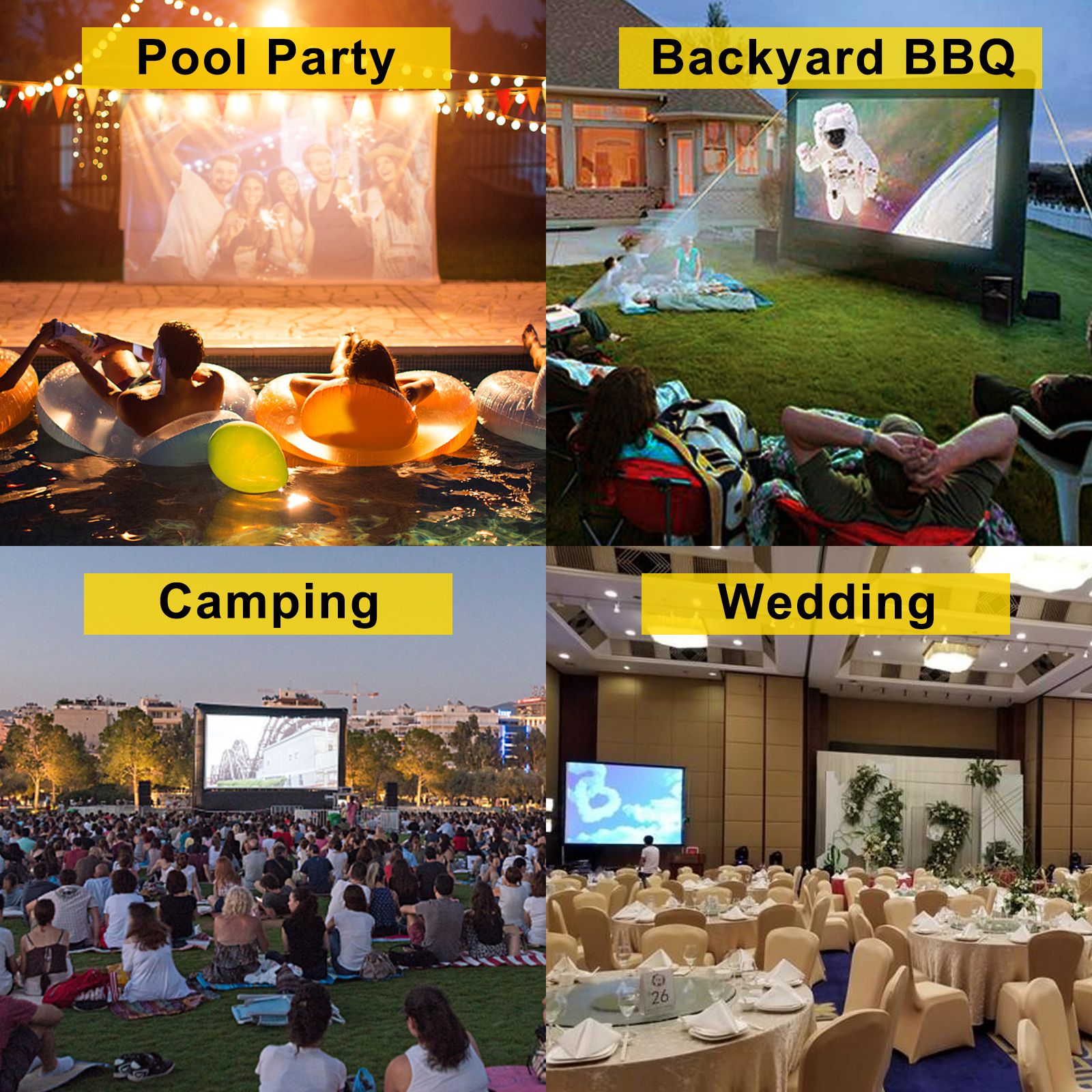 Inflatable Movie Screen 20FT Inflatable Projector Screen for outside with 350W Air Blower Inflatable Screen Oxford Fabric Material Blow Up Screen for Outdoor Movie Supports Front/Rear Projection - Image 8