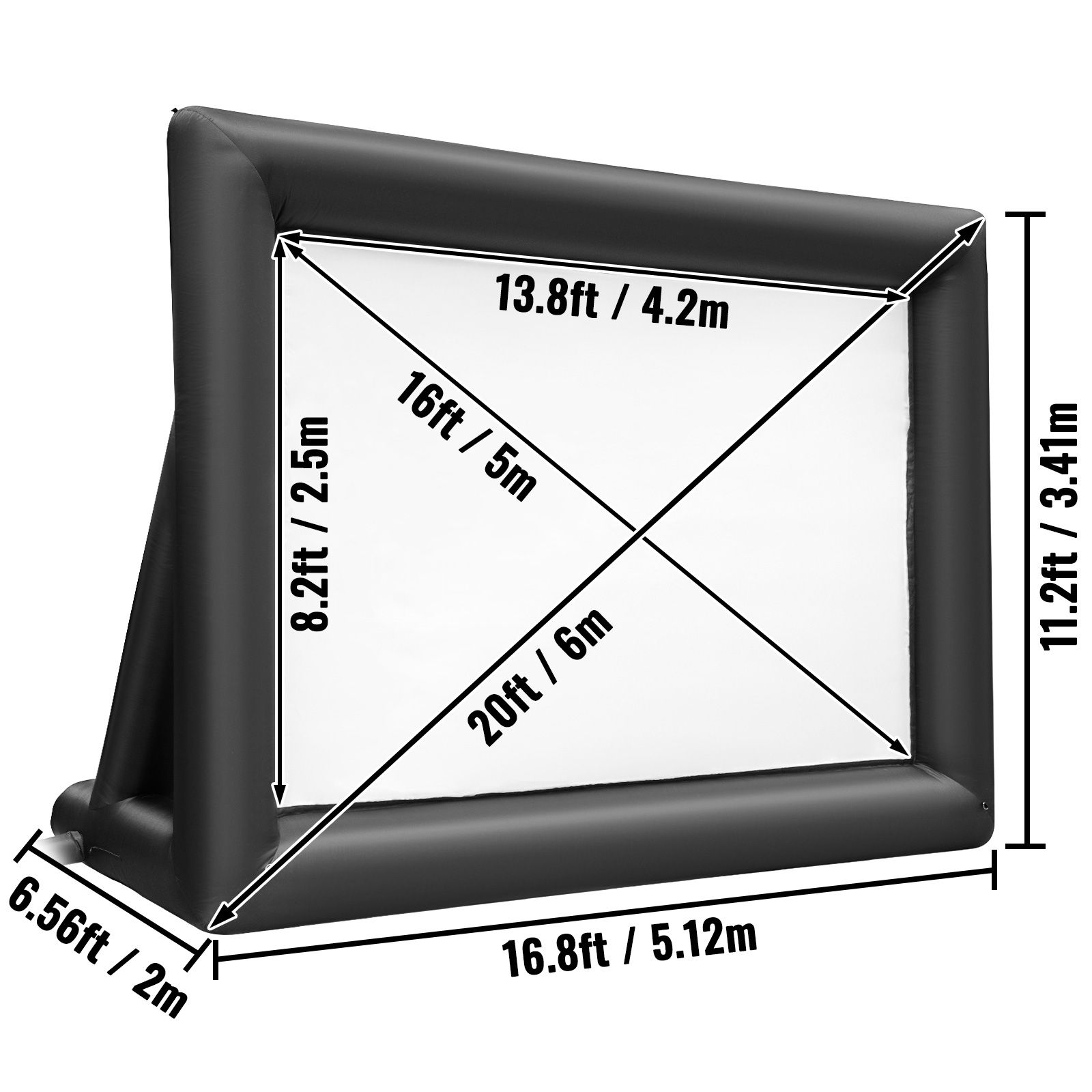 Inflatable Movie Screen 20FT Inflatable Projector Screen for outside with 350W Air Blower Inflatable Screen Oxford Fabric Material Blow Up Screen for Outdoor Movie Supports Front/Rear Projection - Image 9