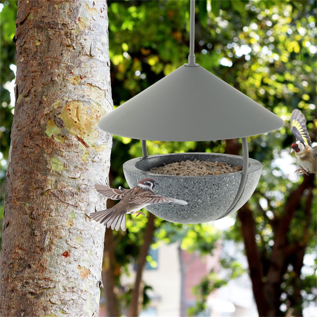 Hanging Bird Feeder with Weatherproof Dome - Image 2