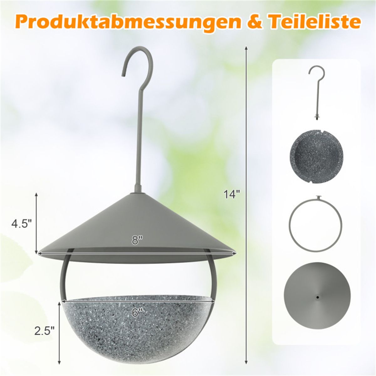 Hanging Bird Feeder with Weatherproof Dome - Image 3