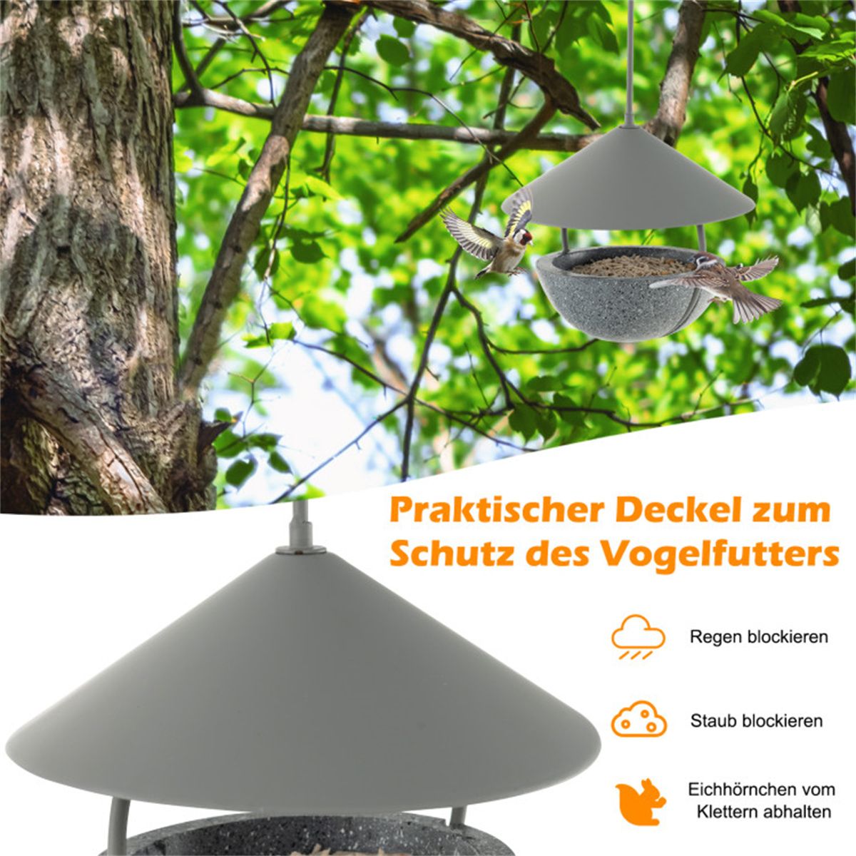 Hanging Bird Feeder with Weatherproof Dome - Image 5